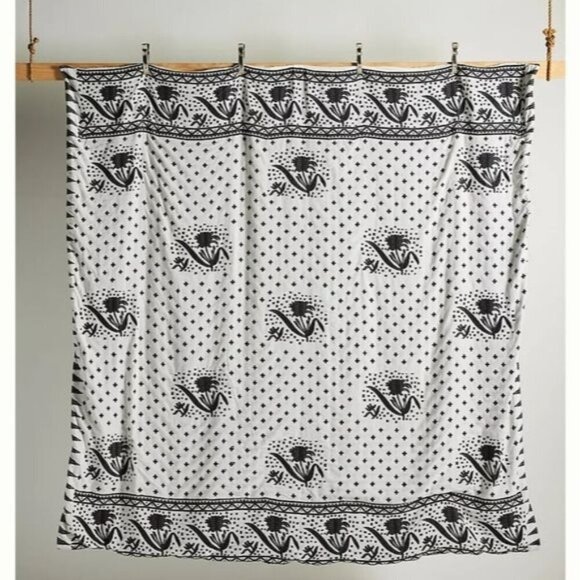 NWT Anthropologie Jacquard Woven Jeanette Queen Duvet Cover Black & White - Picture 3 of 7